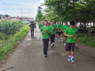 Personel Kodim 1420/Sidrap Gelar Apel Pagi dan Aerobik Lari, Jaga Kebugaran Tubuh