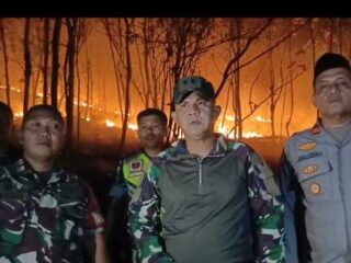 Dandim 1420 Sidrap Turun Langsung Padamkan Kebakaran Lahan di Mattirotasi