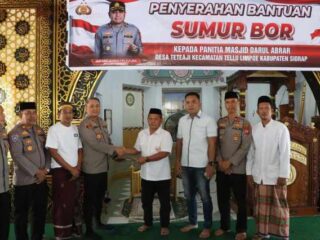 Atasi Krisis Air, Kapolres Sidrap Bangun Sumur Bor di Masjid Darul Abrar Teteaji
